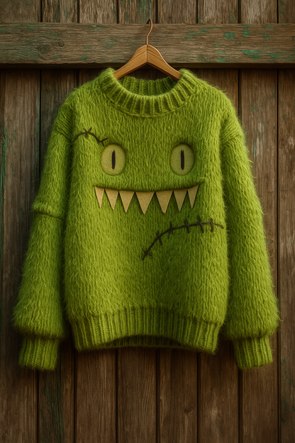 Green Monster Fuzzy Sweater