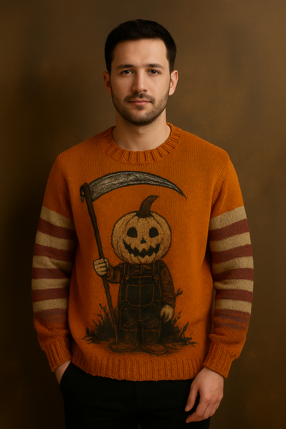 Pumpkin Reaper Knit Sweater